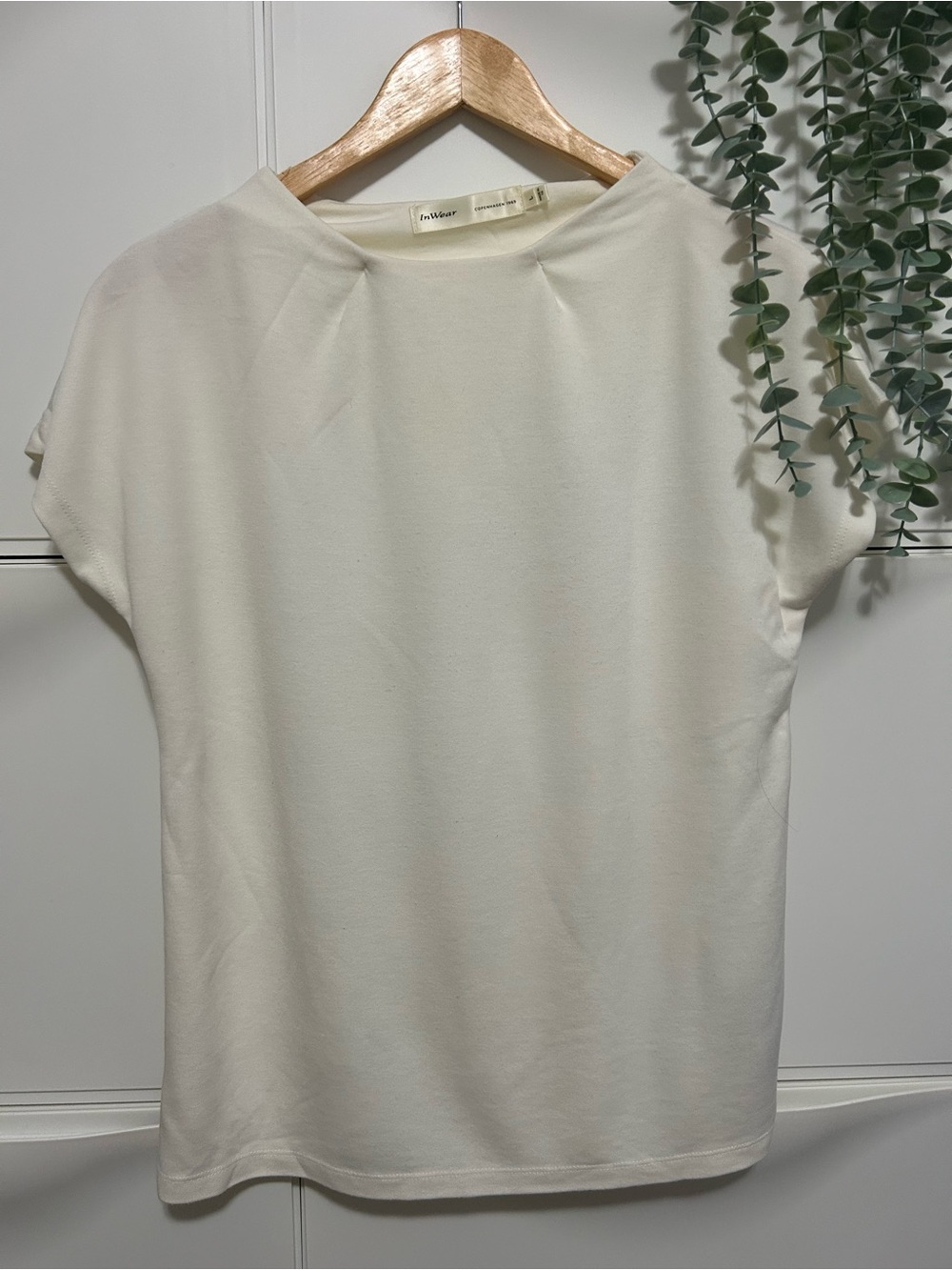 Talbots Cream Short Sleeve Boatneck Top